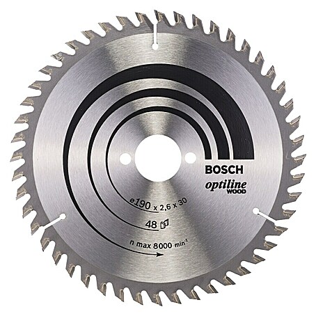 Bosch Kreissägeblatt Pro Wood (190 mm, Bohrung: 30 mm, Anzahl Zähne: 48 Stk.)