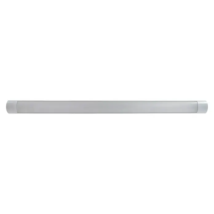 Ritter Leuchten LED-Lichtleiste Cristal - 35 W, Silber, L x B x H: 1,2 m x 80 mm x 31 mm - Nahaufnahme einer modernen, grauen LED-Leuchte, ideal für die Beleuchtung von Innenräumen und Arbeitsbereichen.