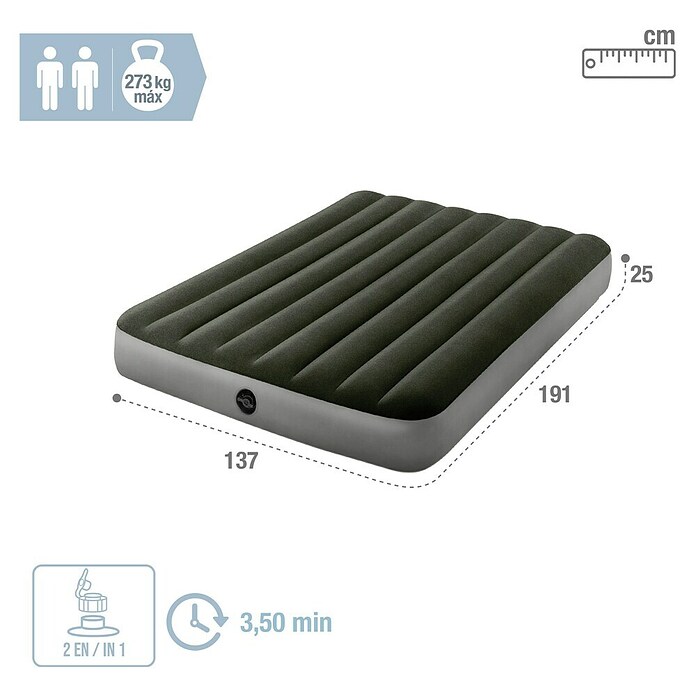 Intex Cama de aire Prestige Downy (L x An x Al: 191 x 137 x 25 cm) | BAUHAUS
