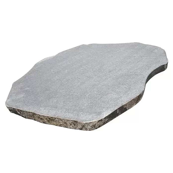 Trittstein - 60 x 30 x 3 cm, Anthrazit, Basalt - Unregelmäßiger grauer Naturstein-Pflasterstein für Gartenwege.