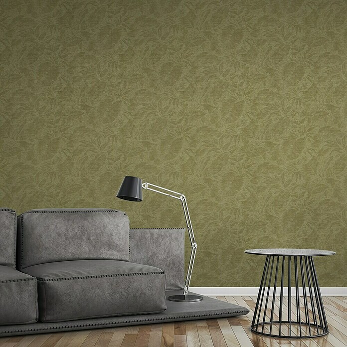AS Creation Greenery Vliestapete (Grün, Floral, 10,05 x 0,53 m)