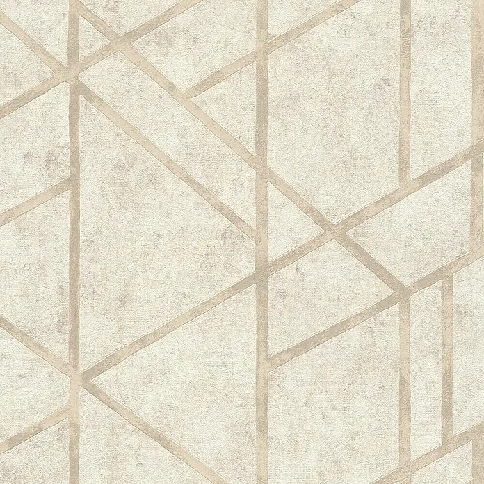 A.S. Création Metropolitan Stories Vliestapete Geometrie - Beige, Grafisch, 10,05 x 0,53 m - Tapete mit abstraktem geometrischen Muster in Beige- und Cremetönen, ideal für moderne Interieurs und stilvolle Akzente.
