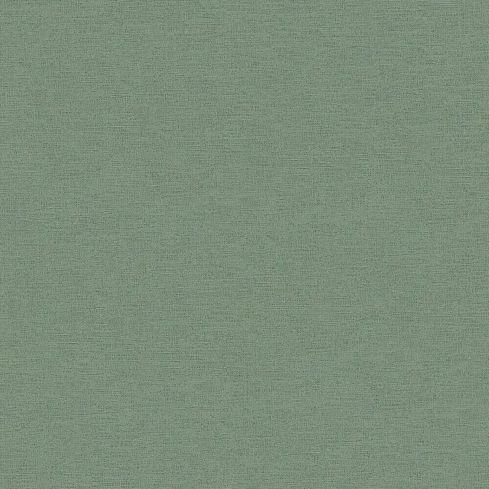 A.S. Création Ethnic Origin Vliestapete - Grün, Uni, 10,05 x 0,53 m - Feine, gräulich-grüne Textilstruktur mit dezenter Webmusterung, ideal für Hintergründe oder Textildesign.