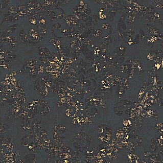 AS Creation Neue Bude 2.0 ED II Vliestapete Damask (Schwarz/Gold, Ornament, 10,05 x 0,53 m)