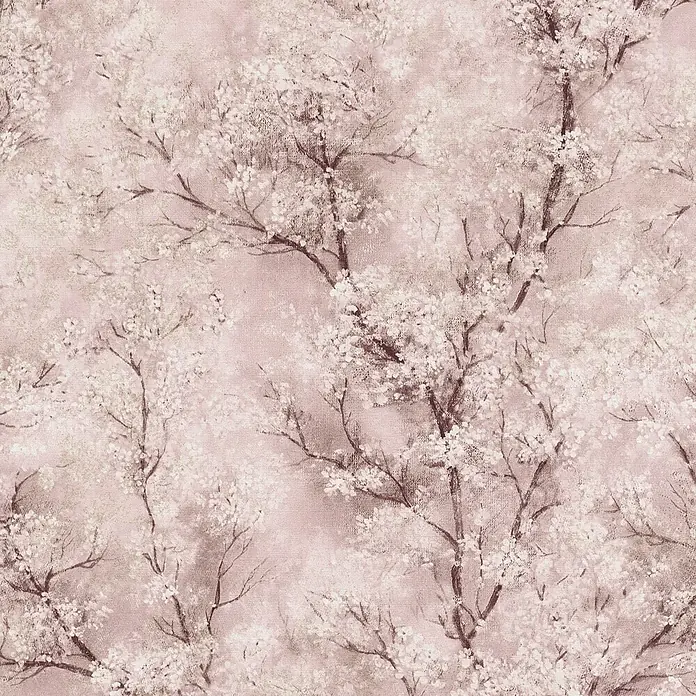 A.S. Création New Walls Vliestapete Bäume - Rosa, Floral, 10,05 x 0,53 m - Zarter Baumblüten-Hintergrund in sanften Rosatönen. Das Muster verleiht jedem Raum eine elegante und verträumte Atmosphäre.
