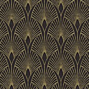 AS Creation New Walls Vliestapete Art Deco (Schwarz/Gold, Grafisch, 10,05 x 0,53 m)