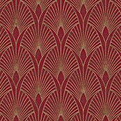 AS Creation New Walls Vliestapete Art Deco (Rot/Gold, Grafisch, 10,05 x 0,53 m)