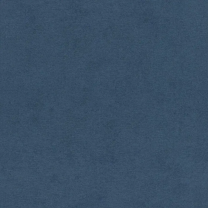 Rasch Kimono Vliestapete - Blau, Uni, 10,05 x 0,53 m - Detailaufnahme eines Stoffmusters in einem beruhigenden Blauton, ideal für Möbel oder Textilien, mit subtiler Textur und gleichmäßiger Farbverteilung.