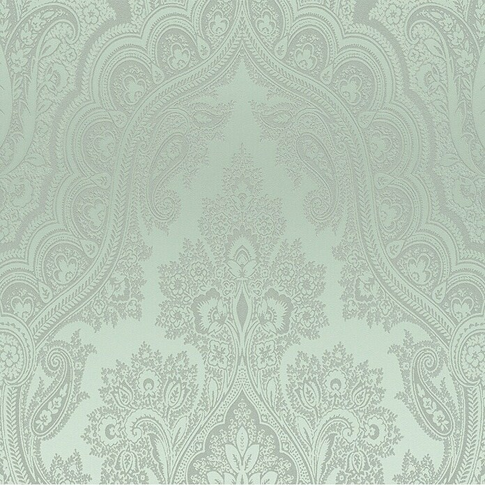 AS Creation My Home My Spa Vliestapete Damask Paisley (Grün, Ornament, 10,05 x 0,53 m) | BAUHAUS