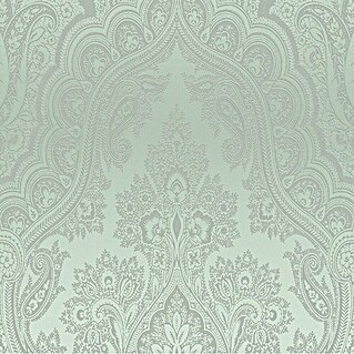 AS Creation My Home My Spa Vliestapete Damask Paisley (Grün, Ornament, 10,05 x 0,53 m)