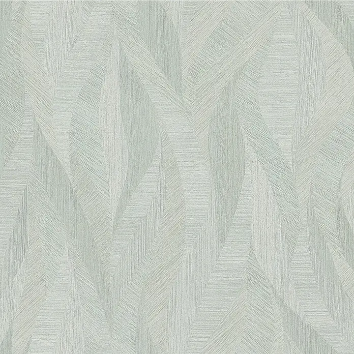 Marburg Papis Loveday Vliestapete - Grün, Wellen, 10,05 x 0,7 m - Abstraktes, weißes Tapetenmuster mit geometrischen Formen und feiner Textur, ideal für moderne Innenräume.