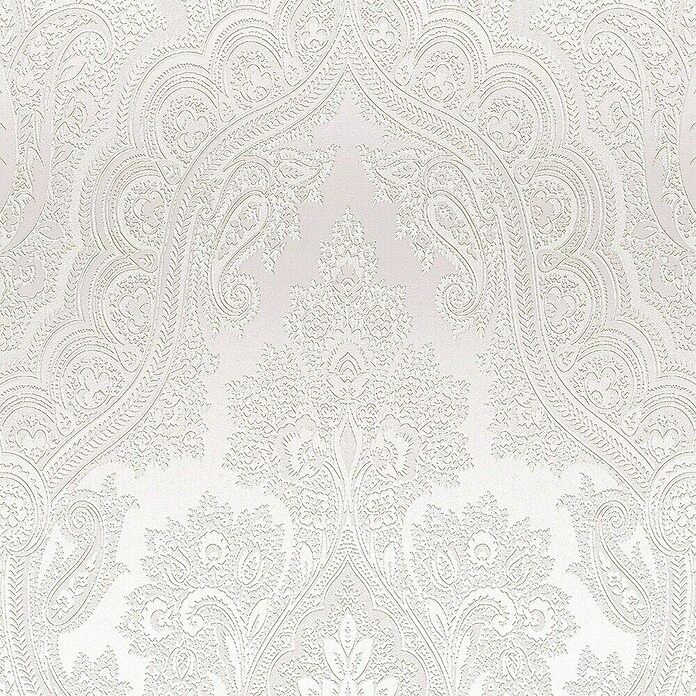 AS Creation My Home My Spa Vliestapete Damask Paisley (Grau, Ornament, 10,05 x 0,53 m) | BAUHAUS