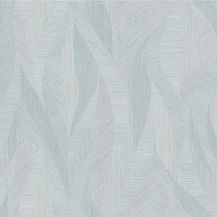 Marburg Papis Loveday Vliestapete - Blau, Wellen, 10,05 x 0,7 m - Eine Nahaufnahme von einer strukturierten, hellgrauen Tapete mit einem abstrakten geometrischen Design. Die Tapete verleiht jedem Raum eine elegante Note.