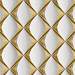 A.S. Création My Home My Spa Vliestapete Lederoptik (Grau/Gold, 3D-Optik, 10,05 x 0,53 m)
