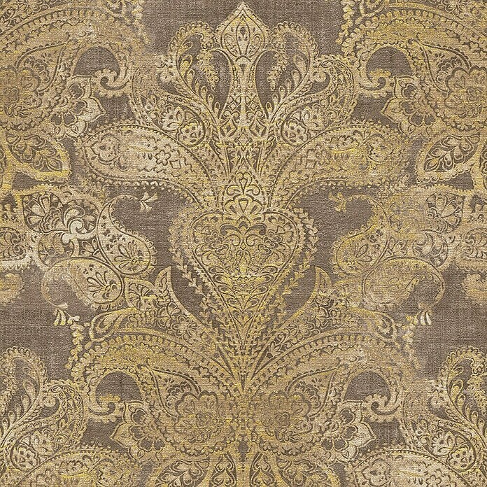 AS Creation Metropolitan Stories Travel Styles Vliestapete Damask (Gold/Braun, Ornament, 10,05 x 0,53 m) | BAUHAUS