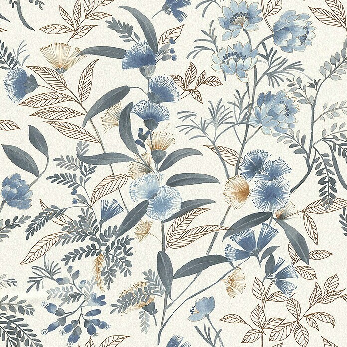 Rasch Symphony Vliestapete Blumen (Hellblau, Floral, 10,05 x 0,53 m) | BAUHAUS