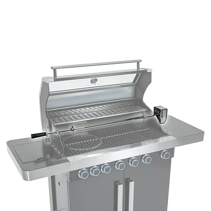 Kingstone Drehspieß - Passend für: Kingstone Gasgrill Cliff & Diner - Ein hochwertiger Grill mit praktischem Drehspieß für perfekte Grillergebnisse. Ideal für Gartenpartys und Grillabende.