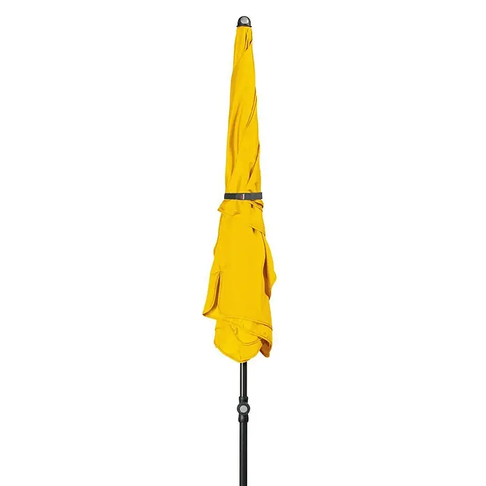 Doppler Sunline Marktschirm Waterproof Neo - Gelb, Bespannungsmaß (L x B): 185 x 120 cm - Gelber Sonnenschirm im geschlossenen Zustand, ideal für den Garten oder die Terrasse, um Schatten zu spenden.