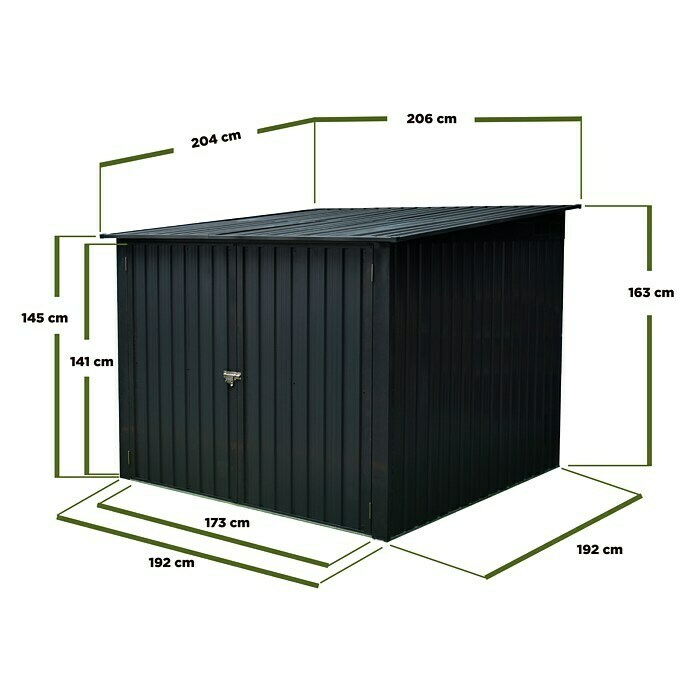 Okoru Hoggar Fahrradbox (L x B: 204 x 206 cm, Wandstärke: 0,3 mm)