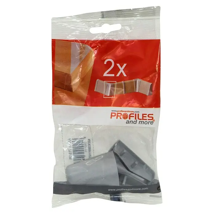 Profiles and more Außenecke FU147H - Silber, 2 Stk. - Eine Packung mit zwei Eckverbindern von Profiles and more für Bodenleisten, ideal für saubere und professionelle Ecken.
