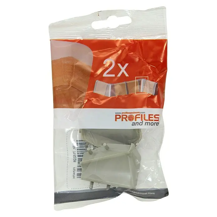 Profiles and more Innenecke FU147H - Grau, 2 Stk. - Verpackung mit zwei Eckverbindern von Profiles and more für Bodenleisten. Einfache Montage und sicherer Halt für saubere Übergänge.