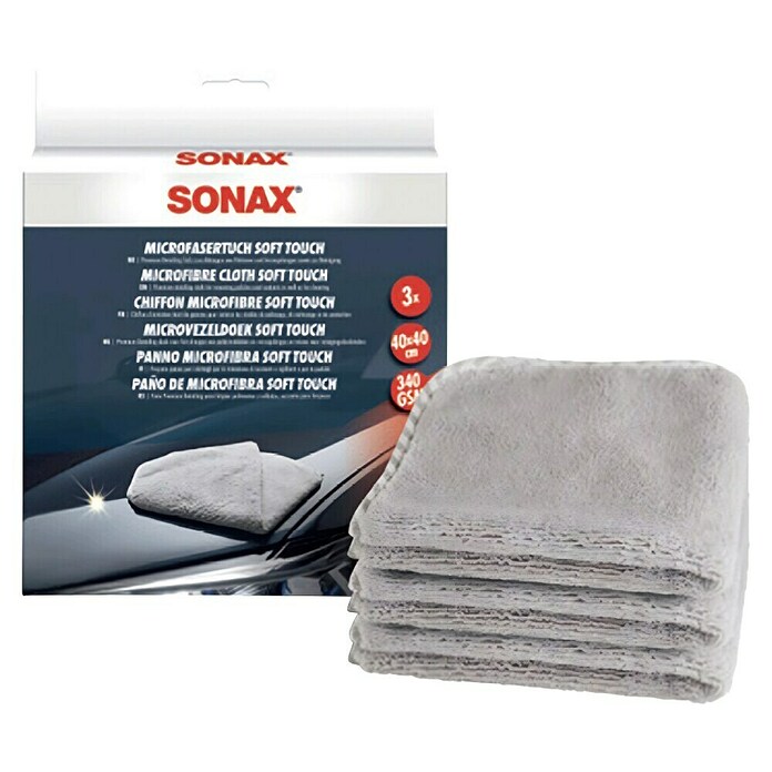 Sonax Set krpa od mikrovlakana  (3 Kom., Siva) | BAUHAUS