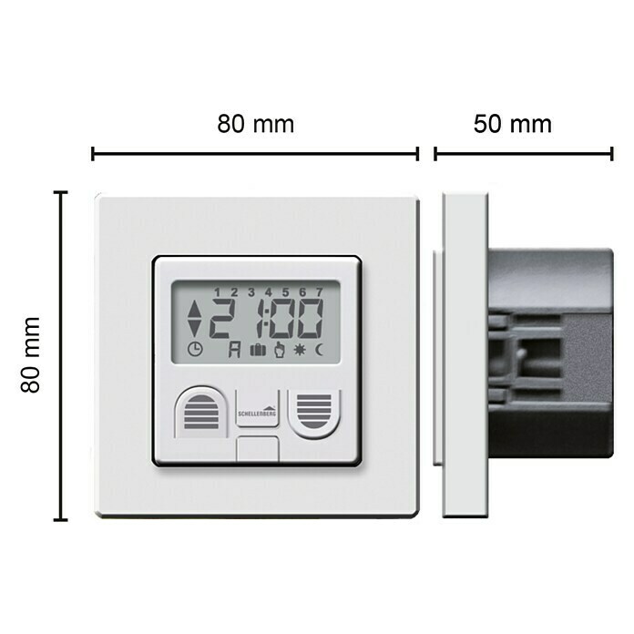 Schellenberg Zeitschaltuhr Plus80 x 80 x 50 mm, Weiß, Unterputz Unknown