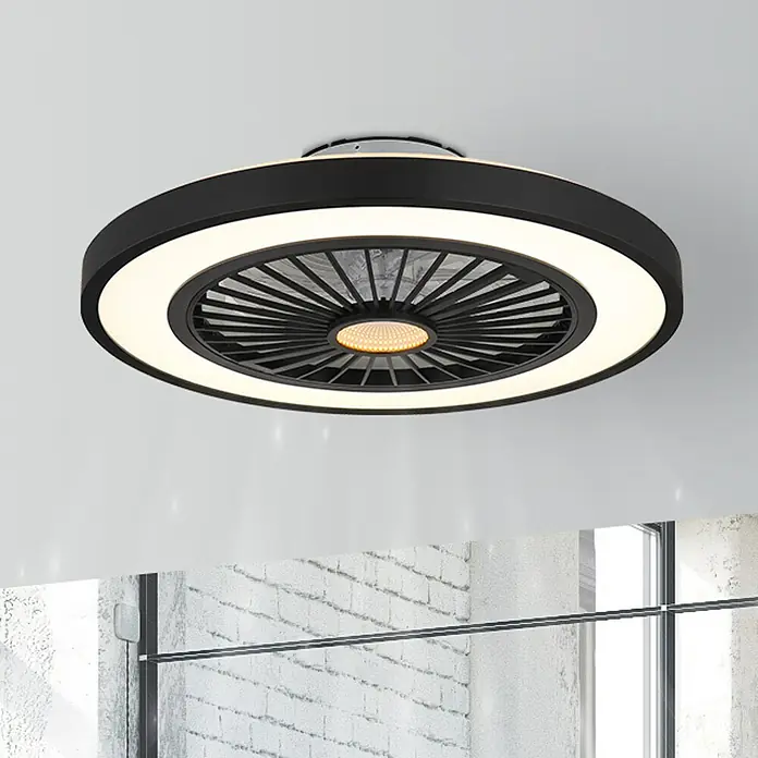 Globo Deckenventilator Blizzak - Schwarz, 54 cm, 45 W - Deckenventilator mit integrierter LED-Beleuchtung. Das elegante Design in Schwarz und Weiß sorgt für eine angenehme Atmosphäre.