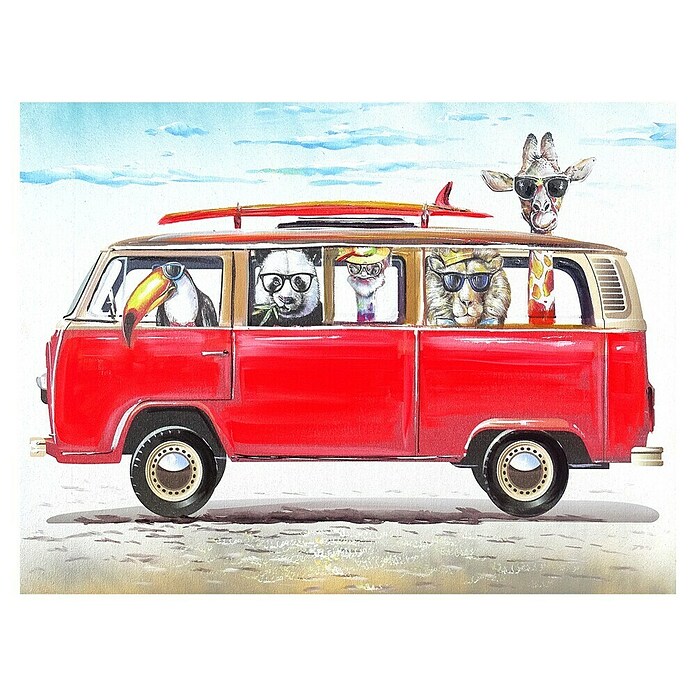 Cuadro Crazy Familia Furgoneta (Crazy Familia Furgoneta, An x Al: 80 x 60 cm, 1 pzs.) | BAUHAUS