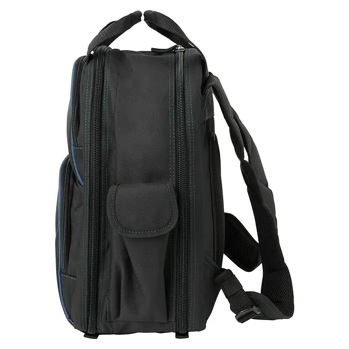 Wisent Mochila para herramientas BASTB4 - No incluye herramientas, Negro - Mochila negra con múltiples compartimentos y correas ajustables para un transporte cómodo.