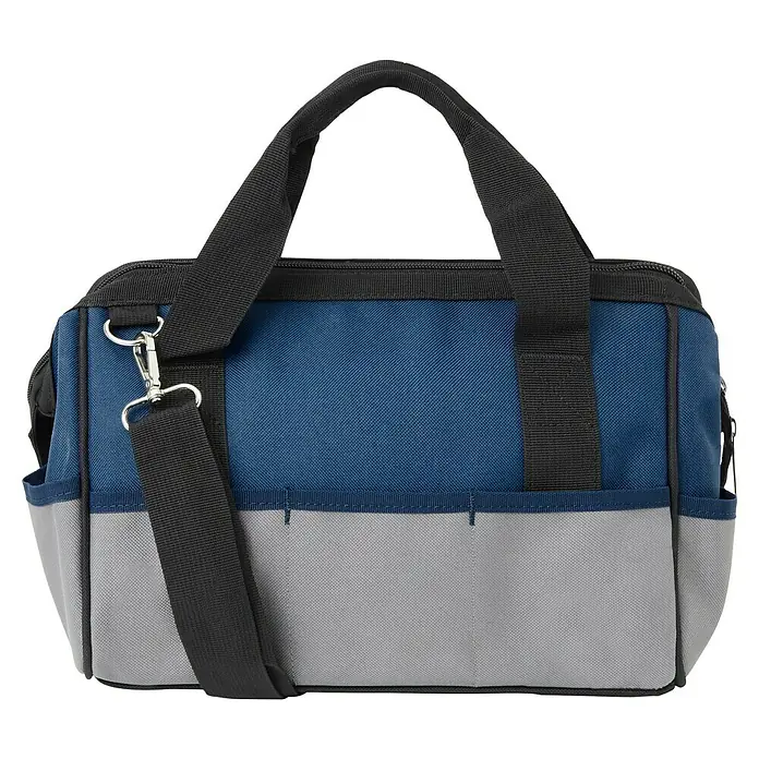 Wisent Bolsa para herramientas BASTB1 - No incluye herramientas, Azul/Negro/Gris - Bolsa de herramientas azul y gris con asa y correa para el hombro para facilitar el transporte de herramientas y accesorios.