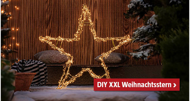 DIY XXL Weihnachtsstern Holzböcke 