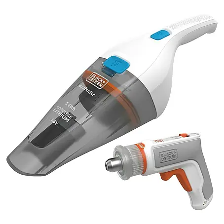 Black+Decker  Atornillador de batería Hexdriver + aspirador de mano