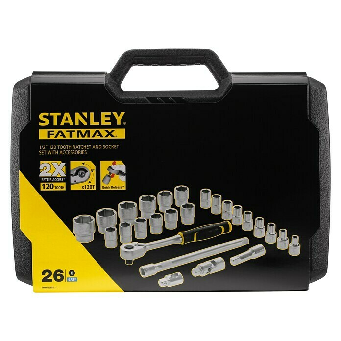 Stanley FatMax Set de llaves de vaso FMMT82685-1 (½'', 26 piezas)