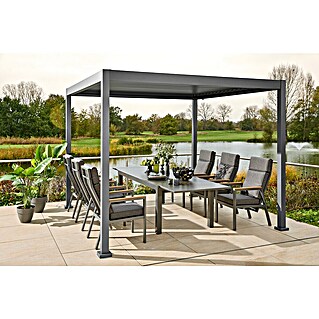 Sunfun Gartenmöbel-Set Maja/Milos (8 -tlg., Night-Grey, Ausziehbar)