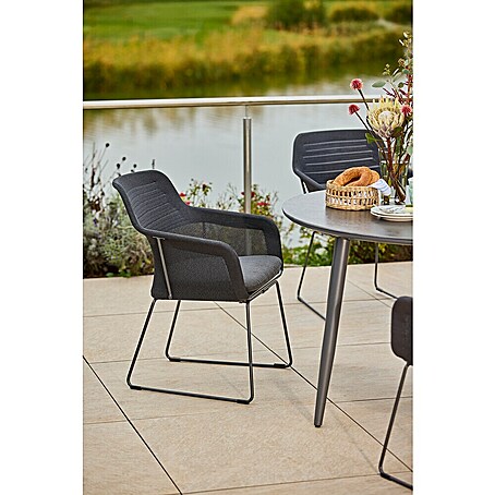 Gartensessel (Aluminium, Polyester, Night-Grey, B x T x H: 57 x 65 x 83 cm)