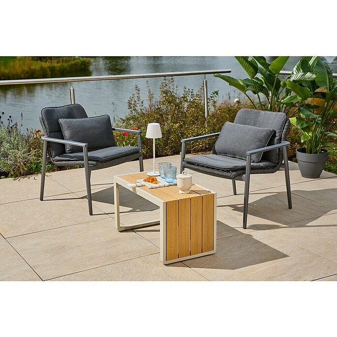 Sunfun Solo Rope Loungesessel Rope (B x T x H: 69,5 x 74 x 72 cm, Aluminium, Kunststoff, Night-Grey) | BAUHAUS