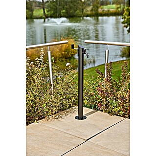 GardWell Wasserzapfstelle Comfort Style (Mattschwarz, Höhe: 93 cm, Edelstahl)
