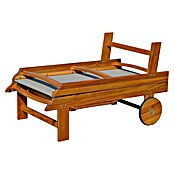 Tumbona de jardín Manuela (L x An x Al: 190 x 65 x 33 cm, Natural/Gris, Madera, Barra antivuelco) | BAUHAUS