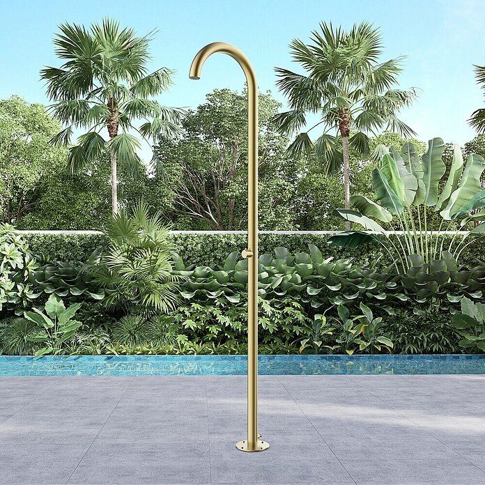GardWell Pooldusche Curve (Höhe: 232 cm, Edelstahl, Gold) | BAUHAUS
