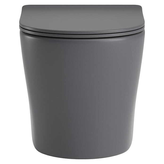 Wand-WC-Set Nakia (Spülrandlos, Ohne Spezialglasur, Spülform: Tief, WC Abgang: Waagerecht, Grau) | BAUHAUS