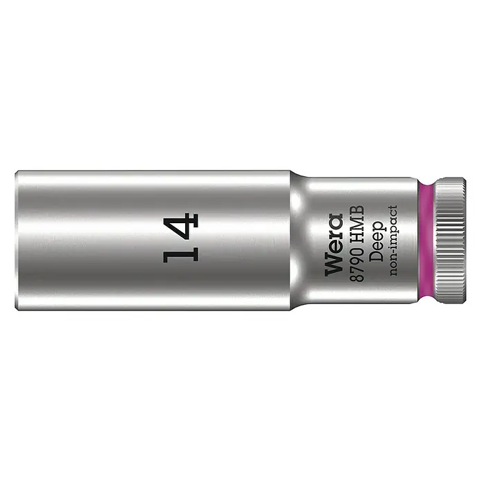 Wera Steckschlüsseleinsatz 8790 HMB - Schlüsselweite: 14 mm, Antriebsgröße: ⅜″ - Wera 8790 HMB Deep Steckschlüssel mit 14 mm Schlüsselweite, ideal für tiefliegende Schrauben und Muttern.