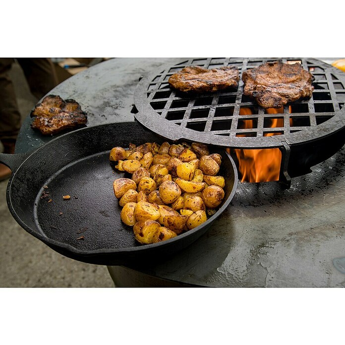 Grillplatte Aufsatz 60 (Durchmesser: 30 cm, Höhe: 16 cm, Stahl, Anthrazit) | BAUHAUS