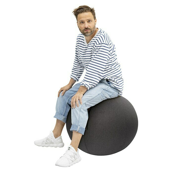 Sitting Ball Gymnastikball FeltAnthrazit, Durchmesser: 65 cm, Material Bezug: 100 % Polyester Use Shot