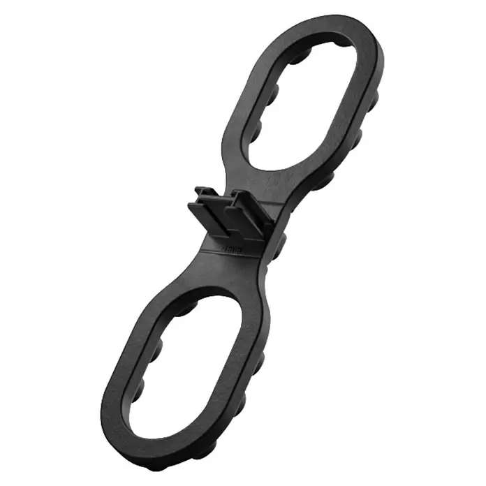 Langfit Abstandhalter - 4 mm, 100 Stk. - Schwarzer, flexibler, achtförmiger Kabelmanagement-Clip mit 4mm-Markierung.