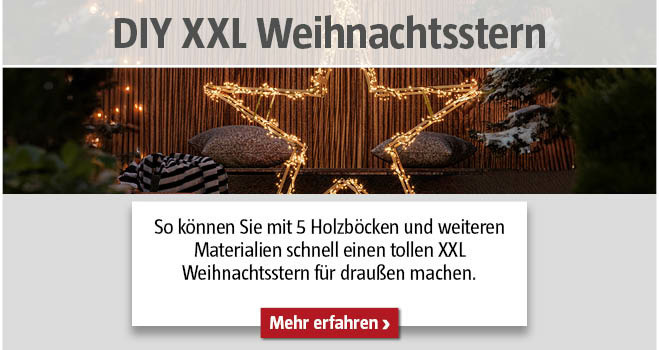 DIY XXL Weihnachtsstern Holzböcke