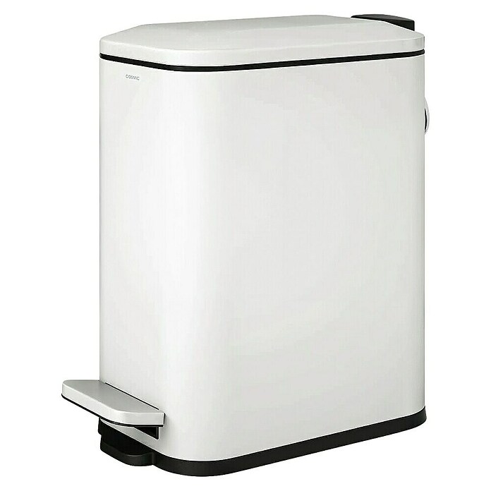 Cosmic Cubo de basura de baño Essentials Slim (5 l, Metal, Blanco) | BAUHAUS