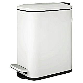 Cosmic Cubo de basura de baño Essentials Slim (5 l, Metal, Blanco)