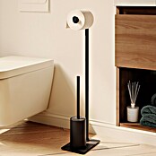 Cosmic Conjunto de escobillero y portarrollos Essentials (Altura: 85,5 cm, Negro, Mate) | BAUHAUS