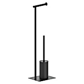 Cosmic Conjunto de escobillero y portarrollos Essentials (Altura: 85,5 cm, Negro, Mate) | BAUHAUS